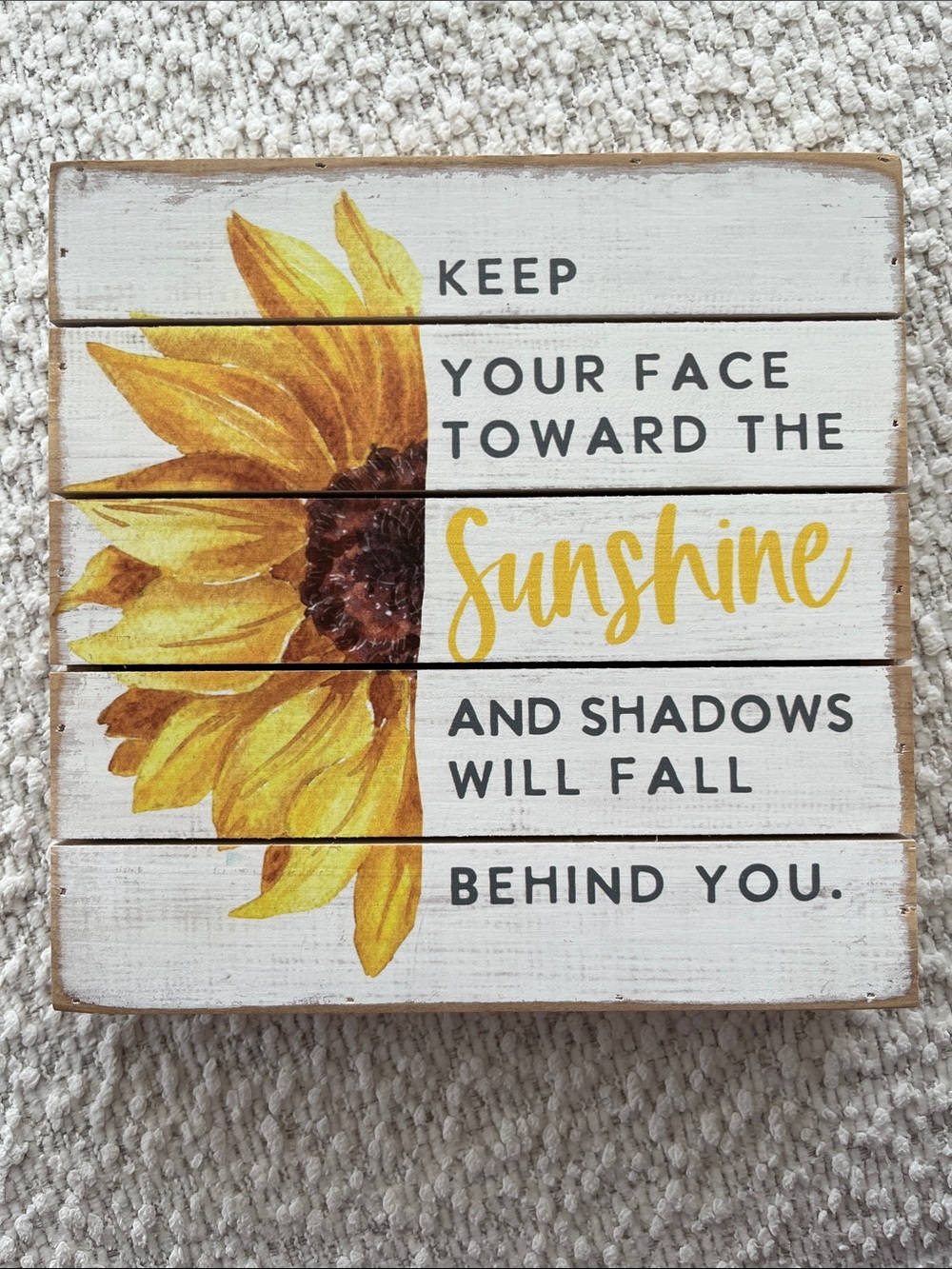 Keep Your Face Toward the Sunshine Sunflower Wall Plaque - Yellow